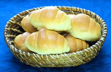 Image showing  fresh baked rolls in a basket 