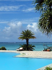 Image showing Swimming pool by the sea