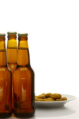 Image showing Bottles of Beer over White