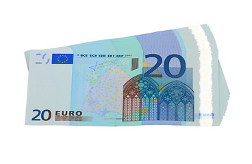 Image showing 20 Euro banknotes, isolated