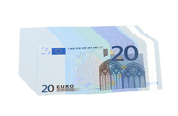 Image showing 20 Euro banknotes, isolated