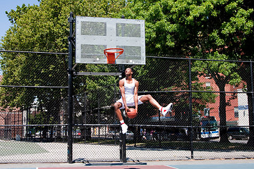 Image showing Jumping basketball player