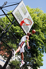 Image showing Jumping basketball player