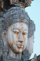 Image showing Detail of wooden temple in Thailand