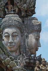 Image showing Detail of wooden temple in Thailand
