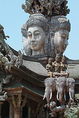 Image showing Wooden temple in Pattaya, Thailand