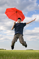 Image showing boy in sky