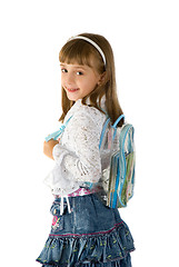 Image showing The girl with a backpack