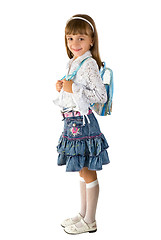 Image showing The girl with a backpack