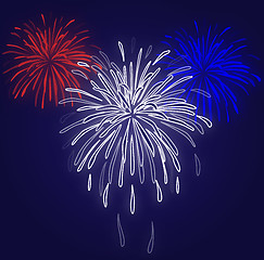 Image showing Fireworks Blue Background