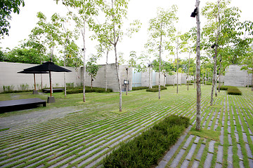 Image showing Modern zen garden area