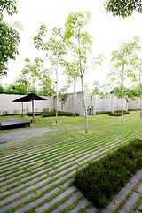 Image showing Modern zen garden area
