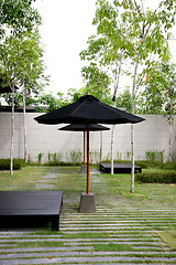 Image showing Modern zen garden area