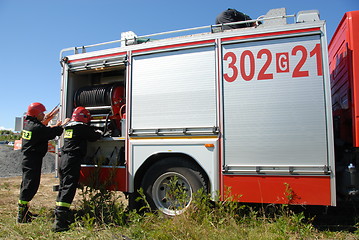 Image showing Fireman after work