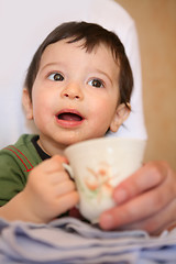 Image showing baby with cup