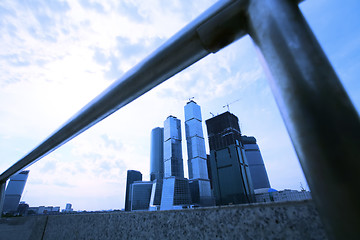 Image showing modern buildings in evening Moscow