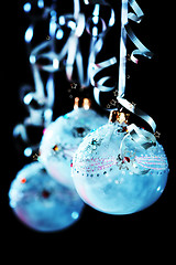 Image showing christmas blue balls