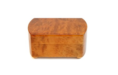 Image showing Closed polished wooden casket  isolated