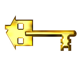 Image showing 3D Golden House Key