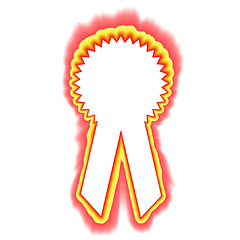 Image showing Fiery outlined award ribbon with copyspace