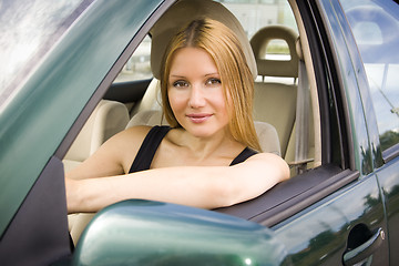 Image showing pretty girl in the car