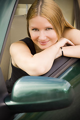 Image showing pretty girl in the car
