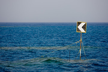 Image showing Traffic sign on the ocean.