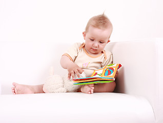 Image showing Cute baby reading