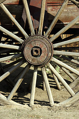 Image showing Old Antique Wagon Wheel