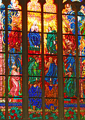 Image showing Old church glass window