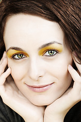 Image showing Woman with green eyes