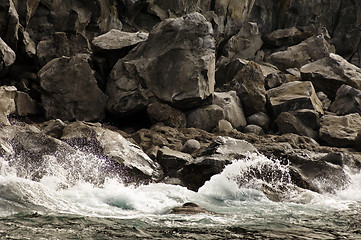 Image showing Volcanic coastline in  Azores