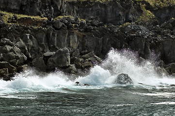 Image showing Volcanic coastline in  Azores