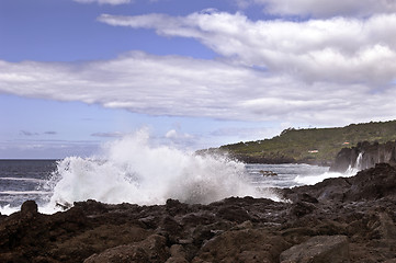 Image showing Volcanic coastline in  Azores