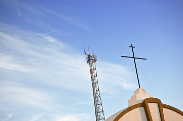 Image showing Cross and antenna