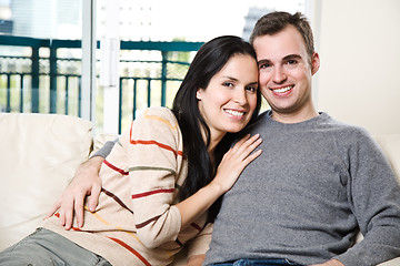 Image showing Happy couple relaxing at home