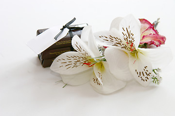 Image showing chocs and flowers