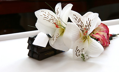 Image showing chocs and flowers