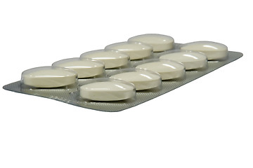 Image showing Tablet pack isolated on white with clipping path