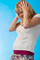 Image showing happy surprised pregnant woman