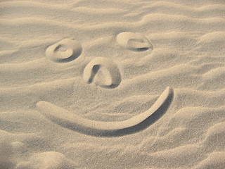 Image showing Smiley in the sand