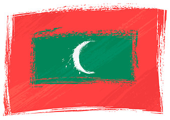 Image showing Grunge Maldives flag