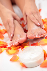 Image showing feet care in bed