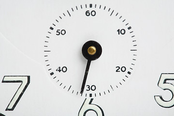 Image showing Close-up of old analog alarm clock face.