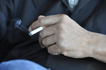 Image showing Hand Holding Cigarette