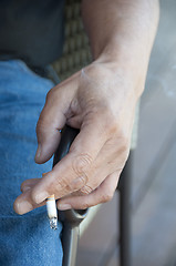 Image showing Hand Holding Cigarette