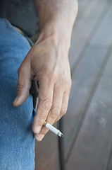 Image showing Hand Holding Cigarette