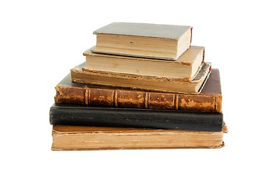 Image showing Stack of old books isolated