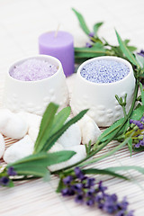 Image showing lavender bath caviar