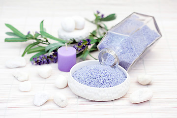 Image showing lavender bath caviar